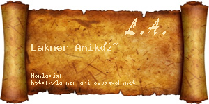 Lakner Anikó névjegykártya