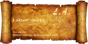 Lakner Anikó névjegykártya
